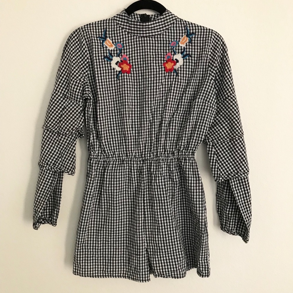 Gingham romper playsuit